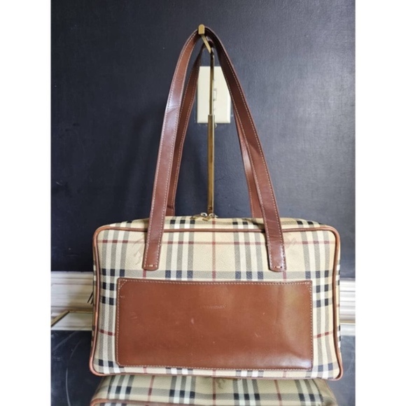 Authentic Burberry Haymarket check bag Brown - Picture 13 of 13